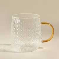 Кружка SL Home Wheat, 350 мл, 12&times;9&times;7.8 см, жёлтая ручка, стекло, прозрачная