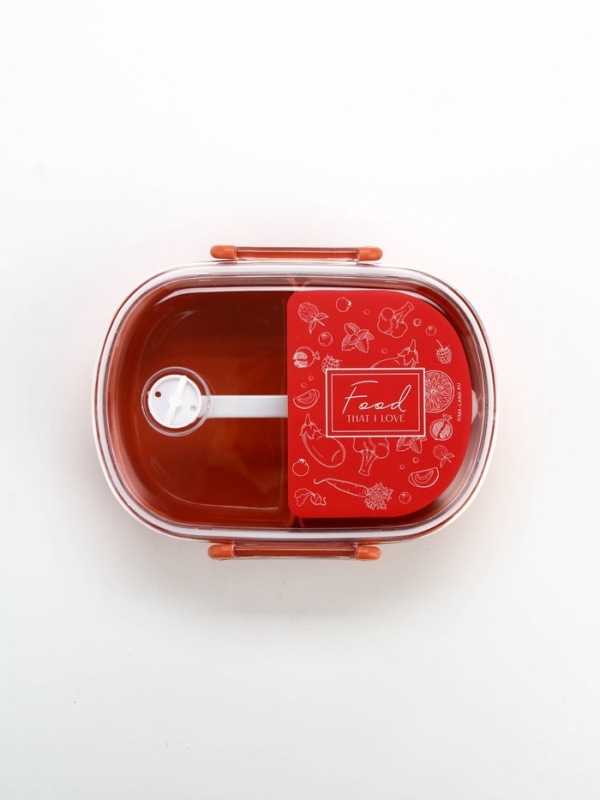 Ланч - бокс овальный с 3 секциями и ложкой &laquo;Bon appetit&raquo;, 19 х 14,5 х 6 см