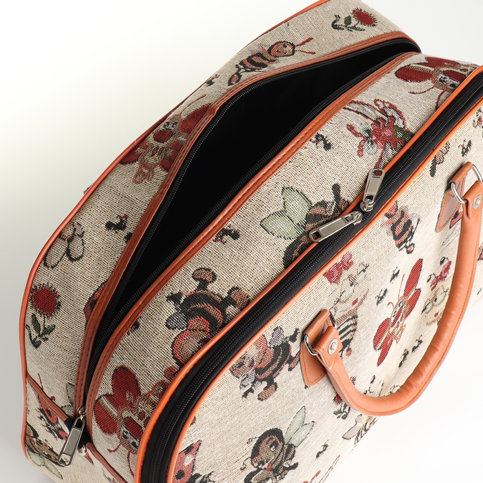 Сумка дорожная женская, 2 отдела на молниях, длинный ремень, цвет разноцветный Сумка дорожная женская, 2 отдела на молниях, длинный ремень, цвет разноцветный