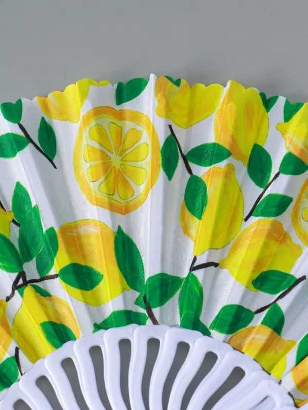 Веер складной &laquo;Россыпь лимонов&raquo;, 23 см, МИКС