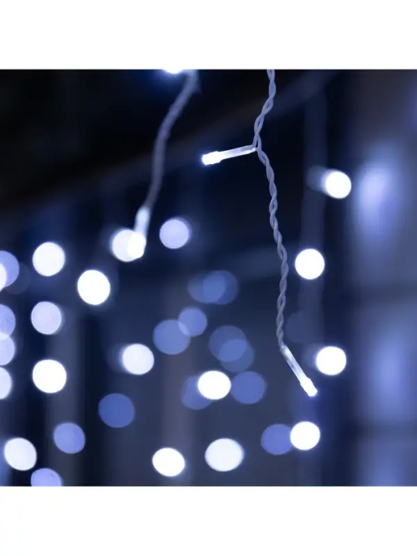 Гирлянда &laquo;Бахрома&raquo; 12&times;0.7 м, IP44, УМС, белая нить, 240 LED, свечение белое, мерцание, 220 В