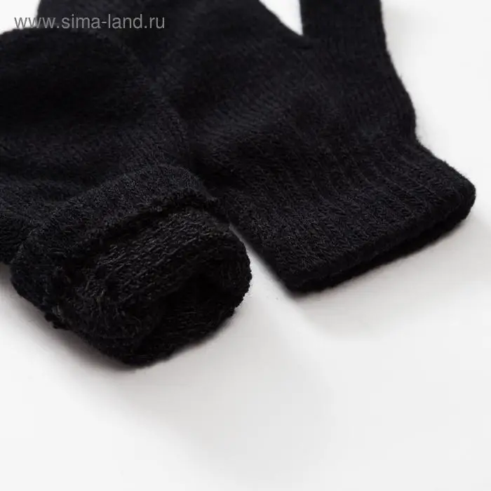 Варежки детские однослойные MINAKU "Однотонные",цв. черный, р-р 15 (6-8 лет)