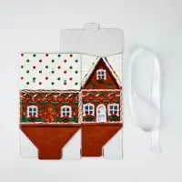 Коробка-домик, подарочная, самосборная, набор 10 шт. &laquo;Пряничный&raquo;,7&times;6.2&times;5 см