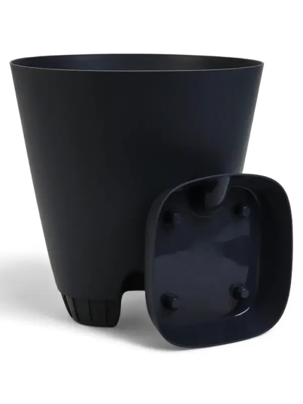 Кашпо с прикорневым поливом 15 л D-29,5см, H-31см графит Кашпо с прикорневым поливом 15 л D-29,5см, H-31см графит "Гранд"