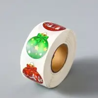 Наклейка бумага, ПВХ &laquo;Ёлочные шарики&raquo;, d=3 см, набор 500 шт. в рулоне, 5&times;5&times;3 см