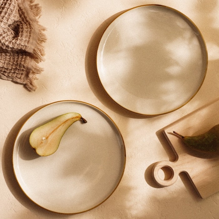 Набор тарелок фарфоровых SL Home «Леггеро», d=25,5 см, цвет бежевый Набор тарелок фарфоровых SL Home «Леггеро», d=25,5 см, цвет бежевый
