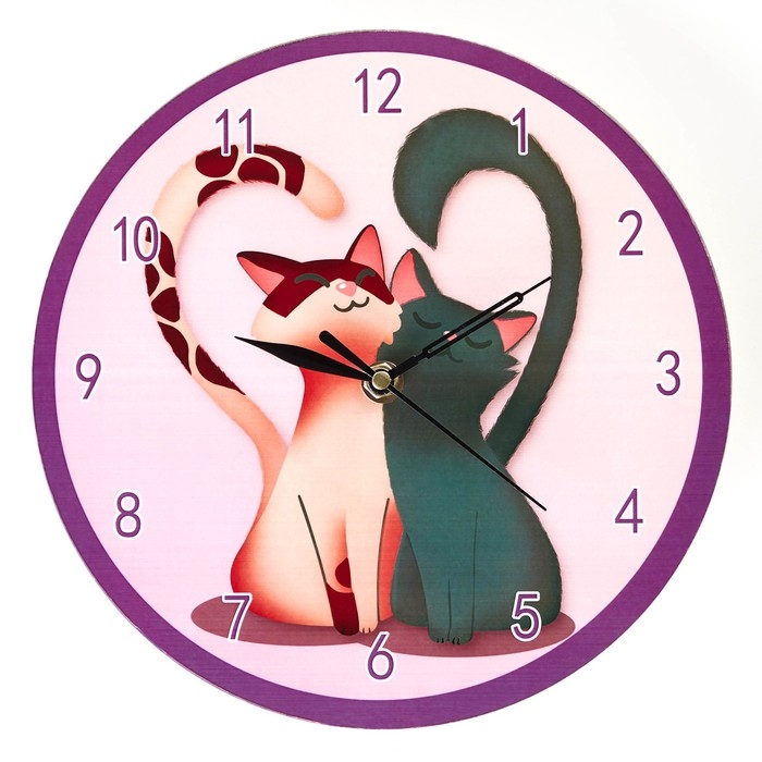 Часы настенные интерьерные Часы настенные интерьерные "Котики", d-23. см