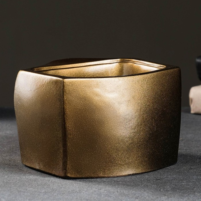 Кашпо - органайзер Кашпо - органайзер "Губы Давида" бронза, 16х11х15,5см