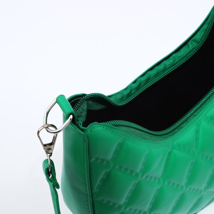 Сумка-багет на молнии, цвет зелёный Сумка-багет на молнии, цвет зелёный