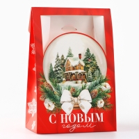 Коробка подарочная новогодняя складная «Снежный шар», 15 х 7 х 22 см, Новый год