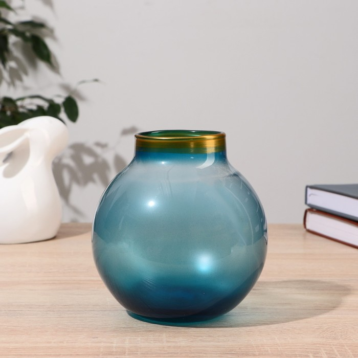 Ваза Ваза "ТИТАНИЯ-синяя ТОКИО-2" d-5,5см, 14х11 см, микс