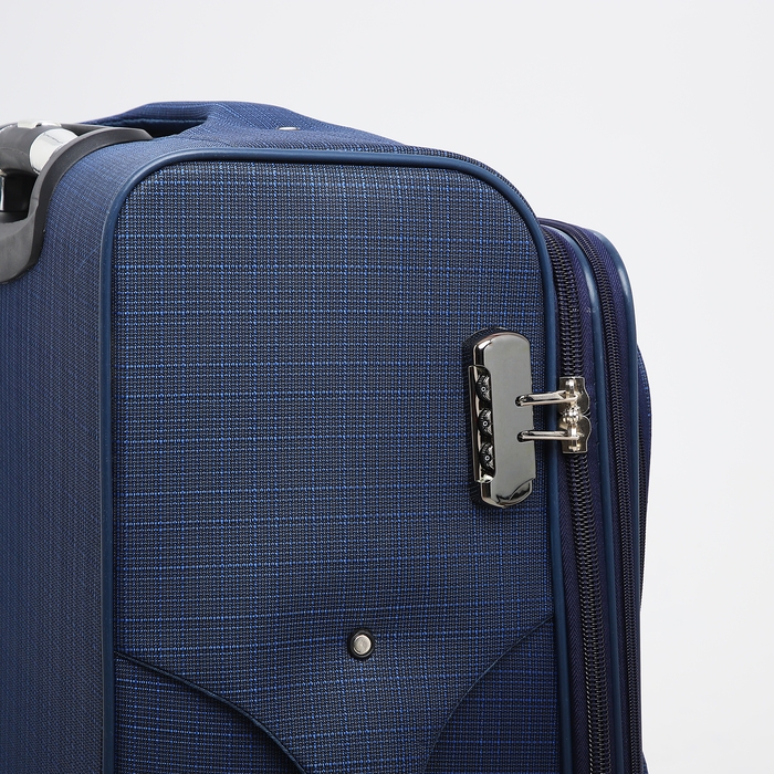 Чемодан большой 95 л (L), отдел на молнии, с расширением, кодовый замок, 4 колеса, 2 наружных кармана, цвет синий Чемодан большой 95 л (L), отдел на молнии, с расширением, кодовый замок, 4 колеса, 2 наружных кармана, цвет синий