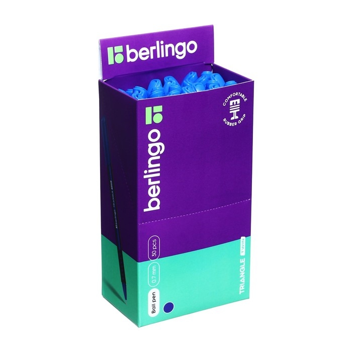 Ручка шариковая Berlingo  Ручка шариковая Berlingo "Triangle Twin", 0,7 мм, игольчатый стержень, синяя 309748