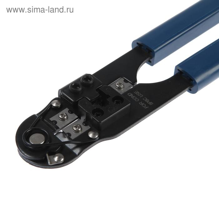 Кримпер ТУНДРА, для обжима компьютерных клемм RJ-45 8P, горизонтальный обжим Кримпер ТУНДРА, для обжима компьютерных клемм RJ-45 8P, горизонтальный обжим