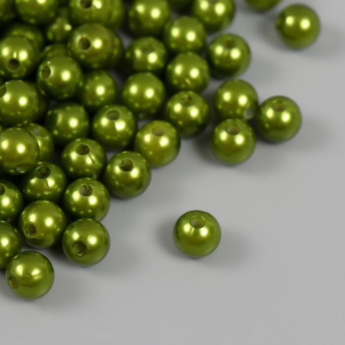 Набор бусин Набор бусин "Жемчуг" d 8 мм, 250 гр, хаки