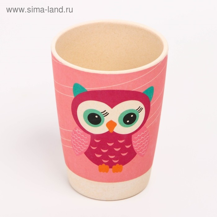 Набор детской бамбуковой посуды «Совушка», тарелка, миска, стакан, приборы, 5 предметов Набор детской бамбуковой посуды «Совушка», тарелка, миска, стакан, приборы, 5 предметов