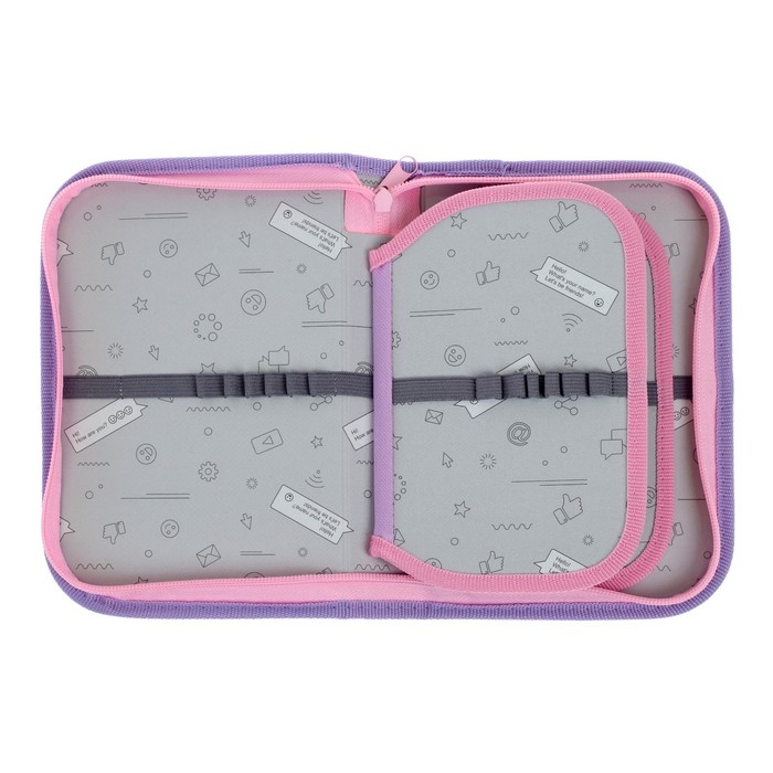 Пенал 3 секции, вкладка внутри, 140 х 210 х 40 мм, тканевый, Calligrata TOP Block Пенал 3 секции, вкладка внутри, 140 х 210 х 40 мм, тканевый, Calligrata TOP Block "Бабочки"