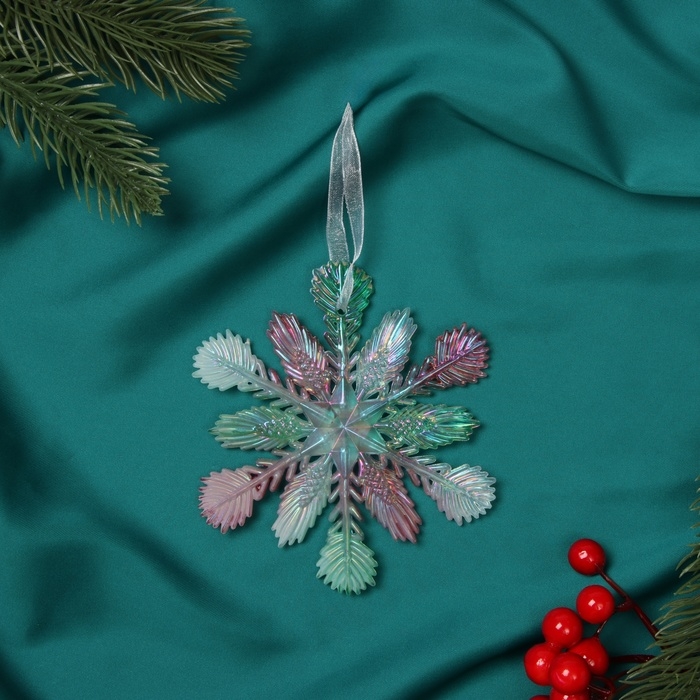 Украшение ёлочное Украшение ёлочное "Снежинка пушистая" 11х11 см, разноцветная