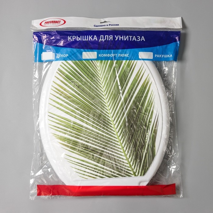 Сиденье для унитаза с крышкой Росспласт «Декор. Пальма»,44,5 х 37,5 см, белое Сиденье для унитаза с крышкой Росспласт «Декор. Пальма»,44,5 х 37,5 см, белое