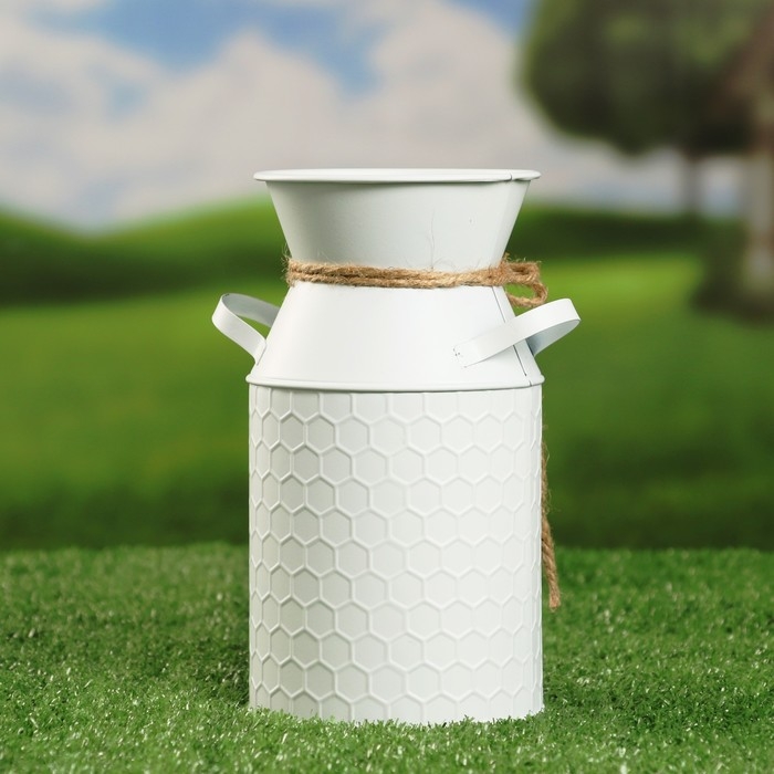 Кашпо - ваза  Кашпо - ваза "Кирсти" белая, 19х10х10см