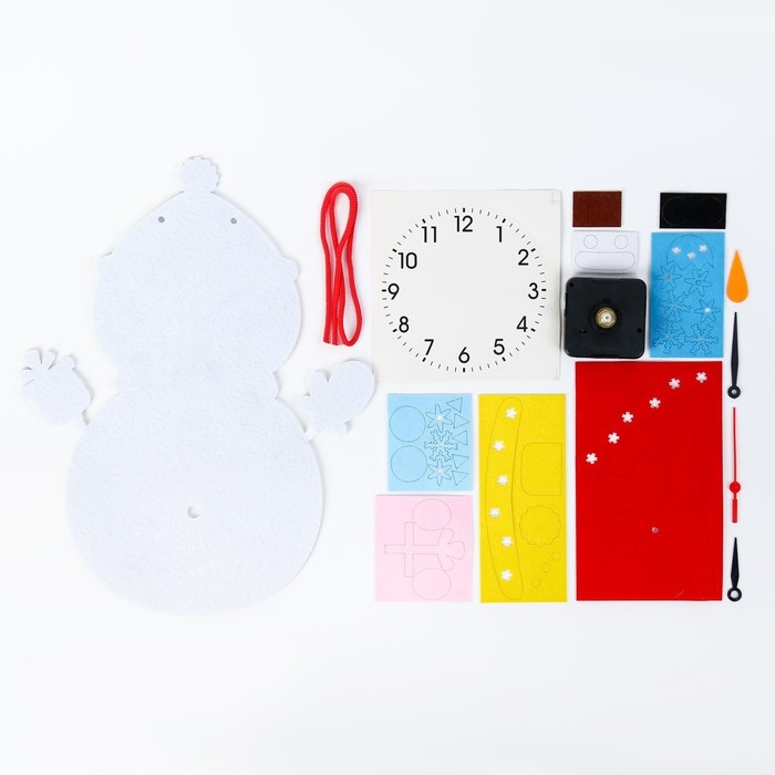 Часы настенные детские DIY &laquo;Снеговик&raquo;, сделай сам, новогодние, плавный ход, 22&times;29 см