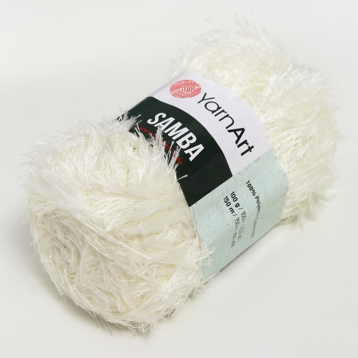 Пряжа Пряжа "Samba" 100% полиэстер 150м/100гр (830 молочный)