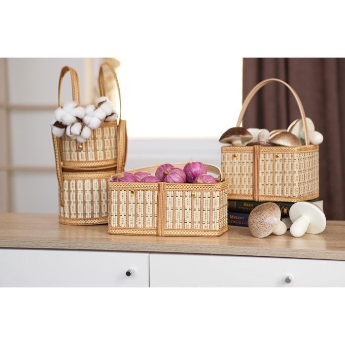 Корзина для хранения Доляна Nature, 19×14×12, бамбук Корзина для хранения Доляна Nature, 19×14×12, бамбук