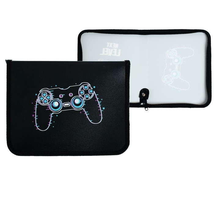 Папка для тетрадей А5, 180 х 230 х 25 мм, молния вокруг, пластиковая 0.5, ПМ-А5-04 Calligrata Папка для тетрадей А5, 180 х 230 х 25 мм, молния вокруг, пластиковая 0.5, ПМ-А5-04 Calligrata "Гейм"