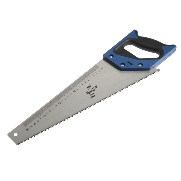 Ножовка по дереву ТУНДРА, 2К рукоятка, 2D заточка, каленый зуб, 7-8 TPI, 400 мм Ножовка по дереву ТУНДРА, 2К рукоятка, 2D заточка, каленый зуб, 7-8 TPI, 400 мм