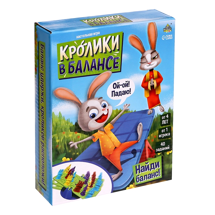 Настольная игра «Кролики в балансе», 1 игрок, 4+ Настольная игра «Кролики в балансе», 1 игрок, 4+