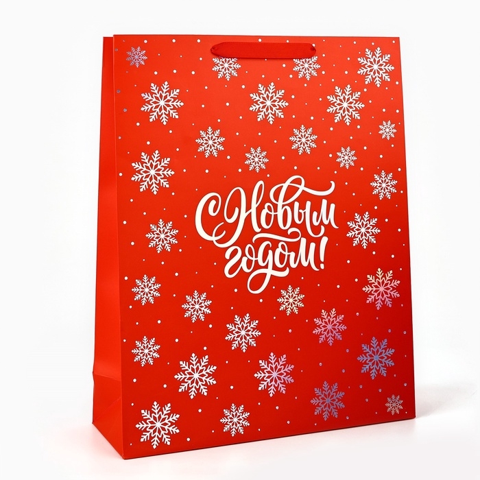 Пакет подарочный новогодний «С Новым годом», голография, L 31 х 11.5 х 40 см, Новый год Пакет подарочный новогодний «С Новым годом», голография, L 31 х 11.5 х 40 см, Новый год