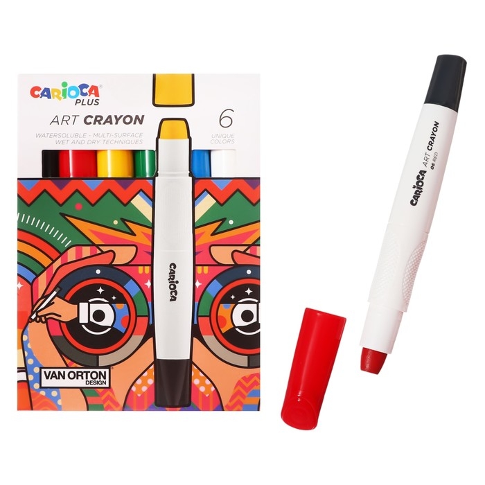 Мелки художественные 6 цветов, Carioca Plus Мелки художественные 6 цветов, Carioca Plus", премиум яркие, мягкие, картон, европодвес