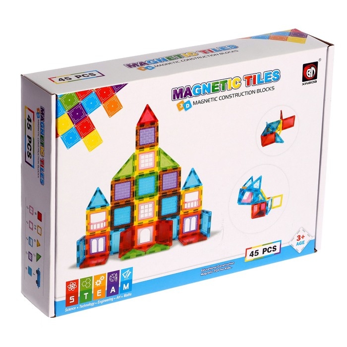 Конструктор магнитный «Магический магнит», 45 деталей Конструктор магнитный «Магический магнит», 45 деталей