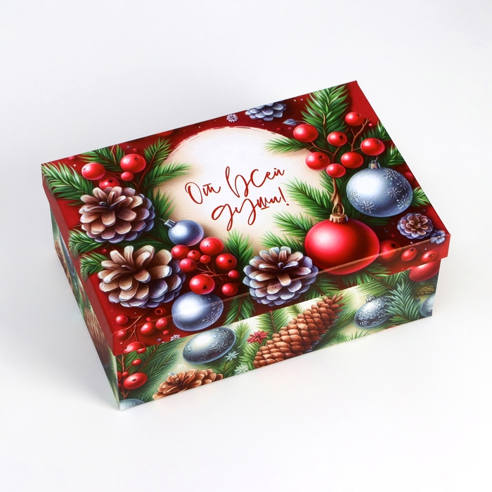 Набор подарочных новогодних коробок 10 в 1 Набор подарочных новогодних коробок 10 в 1 "Украшения на ёлку", 32,5 х 20 х 12,5 - 12 х 7 х 4 см. Новый год
