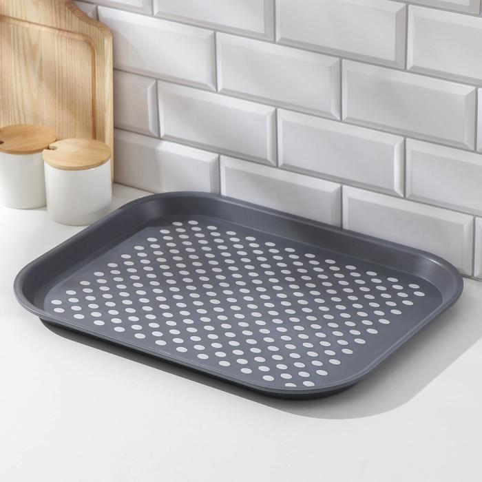 Поднос с антискользящим покрытием, 45×35,5 см, цвет МИКС Поднос с антискользящим покрытием, 45×35,5 см, цвет МИКС