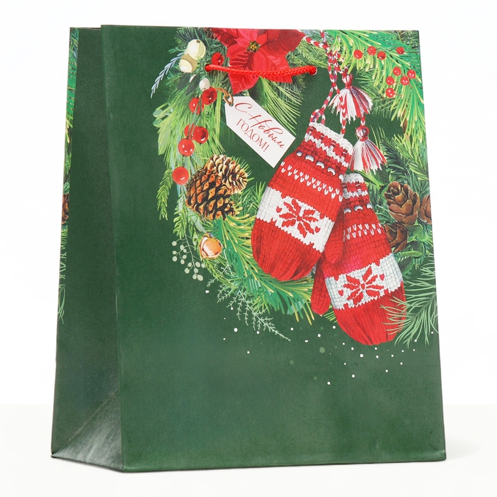 Новый год. Пакет подарочный Новый год. Пакет подарочный "Варежки", 18 х 22,3 х 10 см.