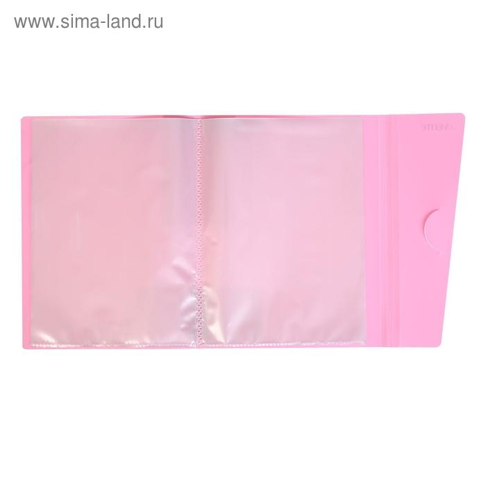 Папка 20 вкладышей А5, 500 мкм, deVENTE Pastel, песок, клапан, розовая Папка 20 вкладышей А5, 500 мкм, deVENTE Pastel, песок, клапан, розовая