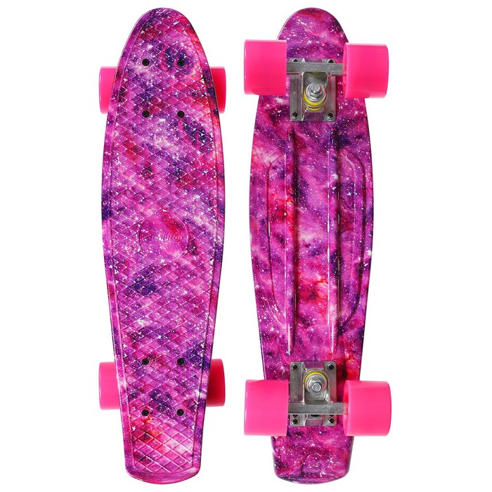 Пенниборд ONLITOP, 55х15 см, колёса PU, ABEC 7, алюминиевая рама, цвет розовый Пенниборд ONLITOP, 55х15 см, колёса PU, ABEC 7, алюминиевая рама, цвет розовый