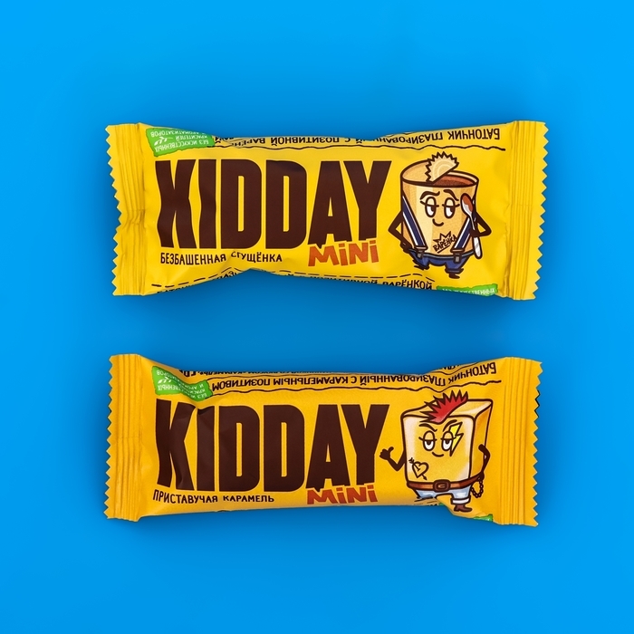Батончик глазированный Батончик глазированный "KIDDAY mini", с карамелью и сгущенкой, ассорти,300 г