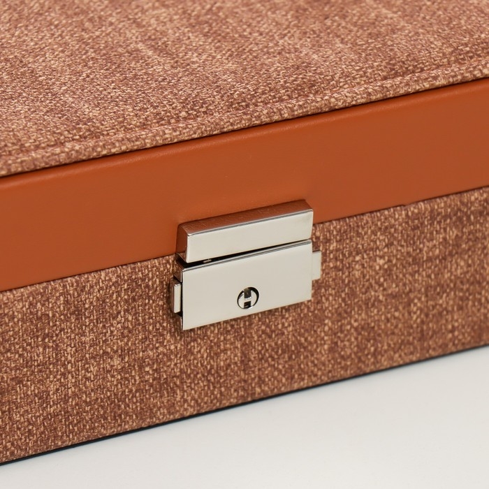 Шкатулка кожзам для украшений  Шкатулка кожзам для украшений "Шоколад" комбинированная 26,7х18,5х7,5 см