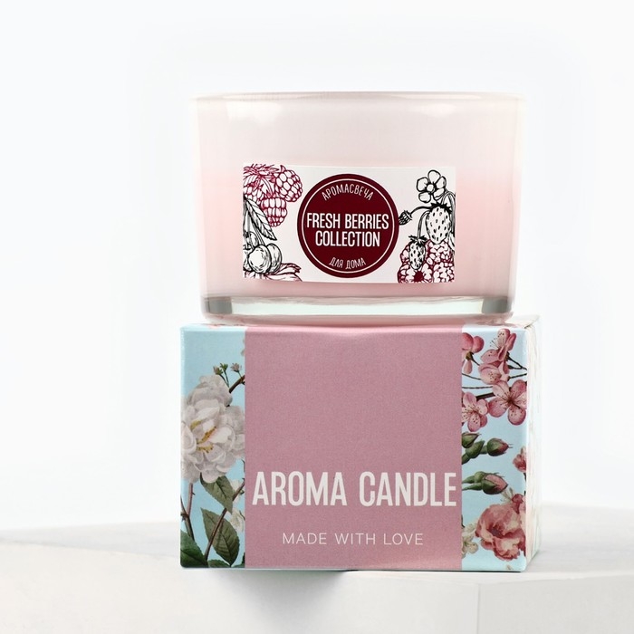 Свеча ароматическая в стекле «Fresh» с натуральными камнями: ягоды, 6,8 х 5 см. Свеча ароматическая в стекле «Fresh» с натуральными камнями: ягоды, 6,8 х 5 см.