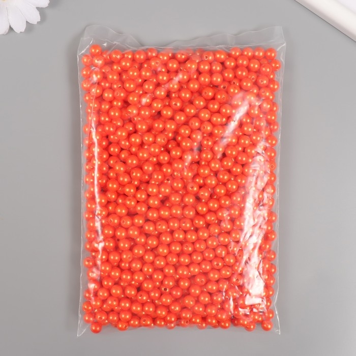 Набор бусин Набор бусин "Жемчуг" d 8 мм, 250 гр, морковный