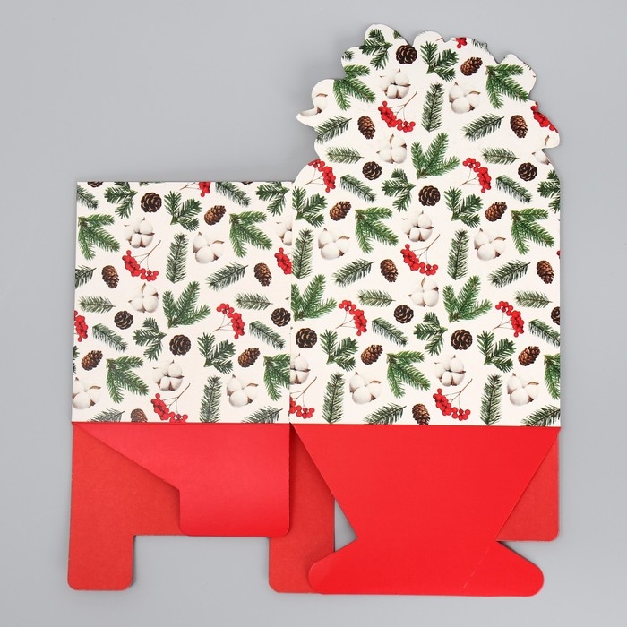 Коробка новогодняя для мини-букетов «Снежный шар», 12 х 17 х 10 см, Новый год Коробка новогодняя для мини-букетов «Снежный шар», 12 х 17 х 10 см, Новый год