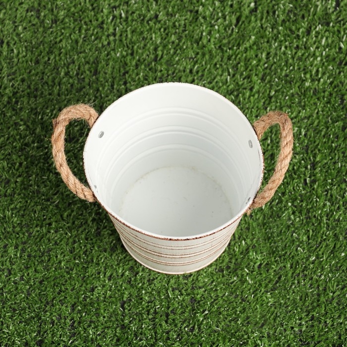 Кашпо  Кашпо "Ведерко полоски" МИКС, 13х13х12см