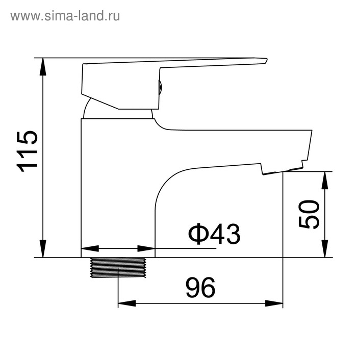 Смеситель для раковины Accoona A9065, однорычажный, хром Смеситель для раковины Accoona A9065, однорычажный, хром