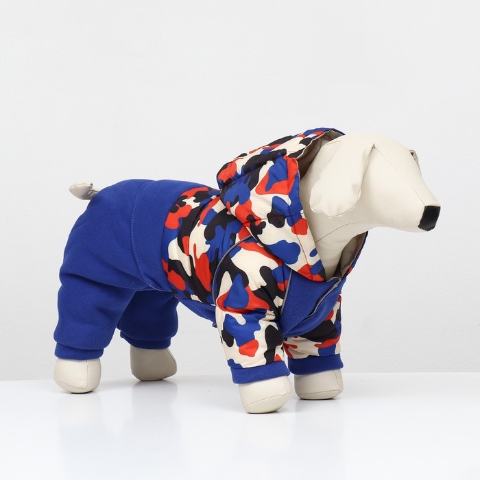 Комбинезон Комбинезон "Go-Иди" с утяжкой, размер 8 (ДС 19 см, ОГ 30, ОШ 22 см), синий/камуфляж