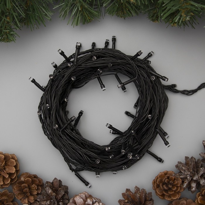 Гирлянда «Нить» 20 м, IP20, тёмная нить, 200 LED, свечение белое, 8 режимов, 220 В, УЦЕНКА Гирлянда «Нить» 20 м, IP20, тёмная нить, 200 LED, свечение белое, 8 режимов, 220 В, УЦЕНКА