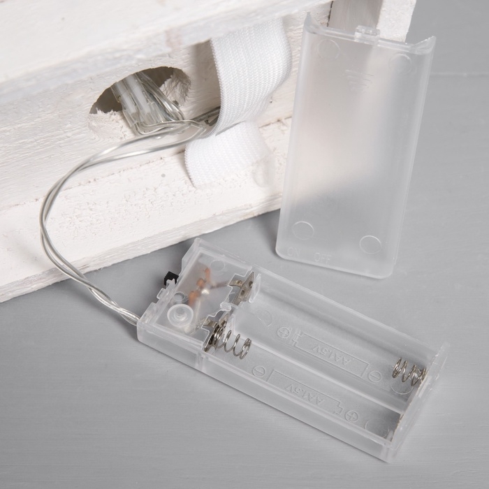 Фигура деревянная Фигура деревянная "Хижина", 23х10х13 см, 3 LED, батарейки AAx2 (не в комплекте), свечение теплое белое