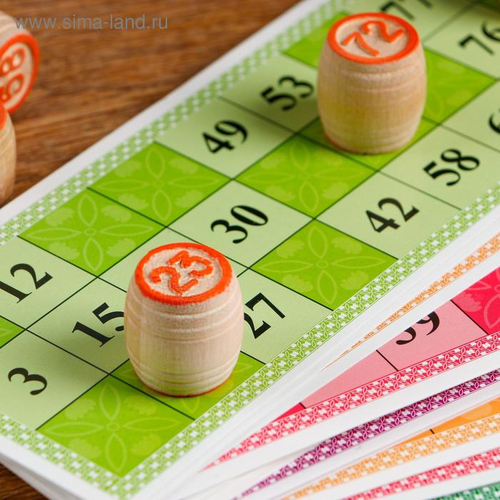 Русское лото  Русское лото "Для всей семьи", 24 карточки, карточка 21 х 8 см, 25 х 19 х 6 см