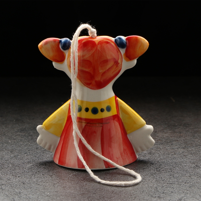 Колокольчик фарфоровый  Колокольчик фарфоровый "Девочка", авторская роспись, 9 см